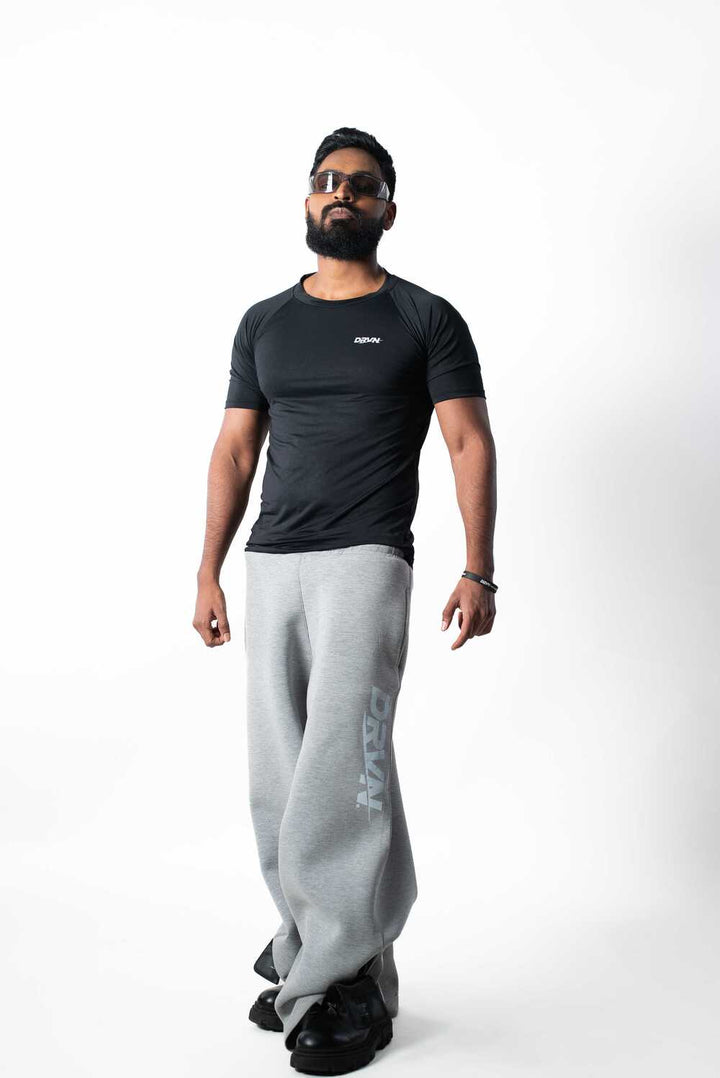 DRVN OXFORD BLACK COMPRESSION HALF SLEEVE