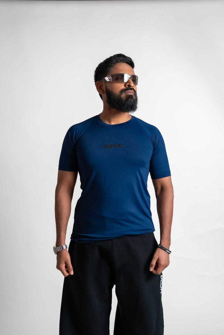 DRVN OXFORD BLUE COMPRESSION HALF SLEEVE
