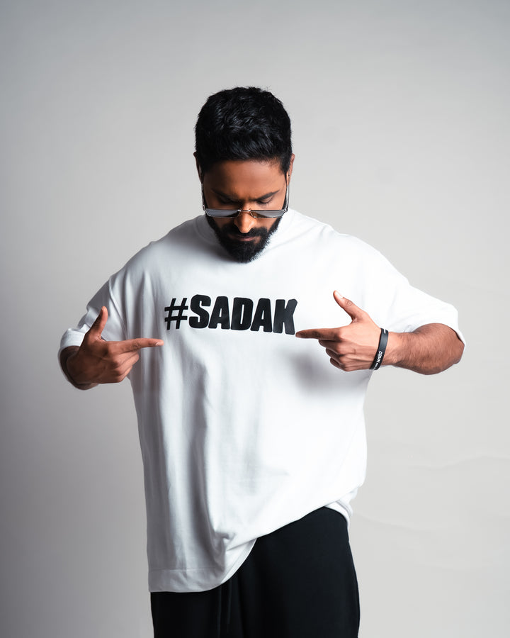 #sadak WHITE ( oversized t shirt )