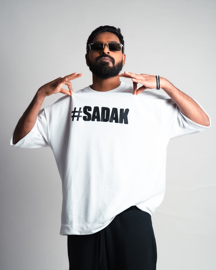 #sadak WHITE ( oversized t shirt )