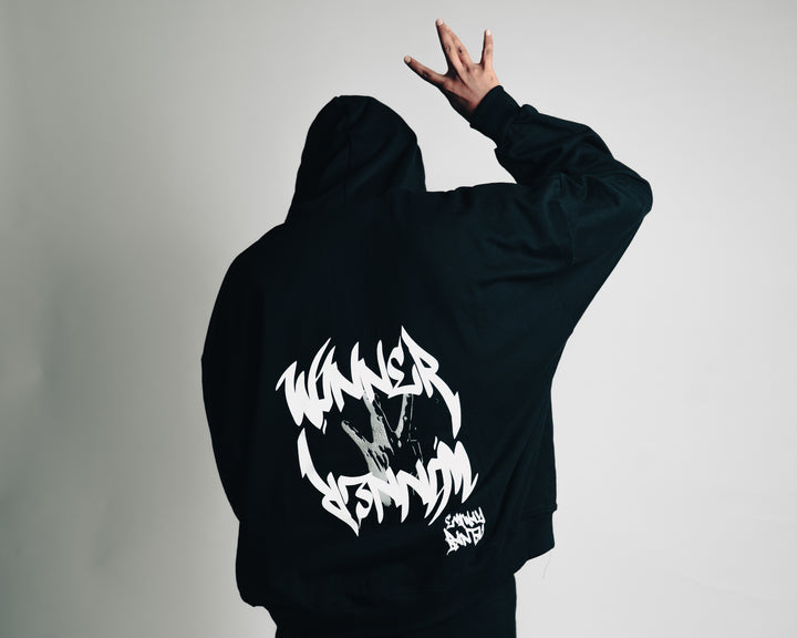 W BLACK OVERSIZED HOODIE