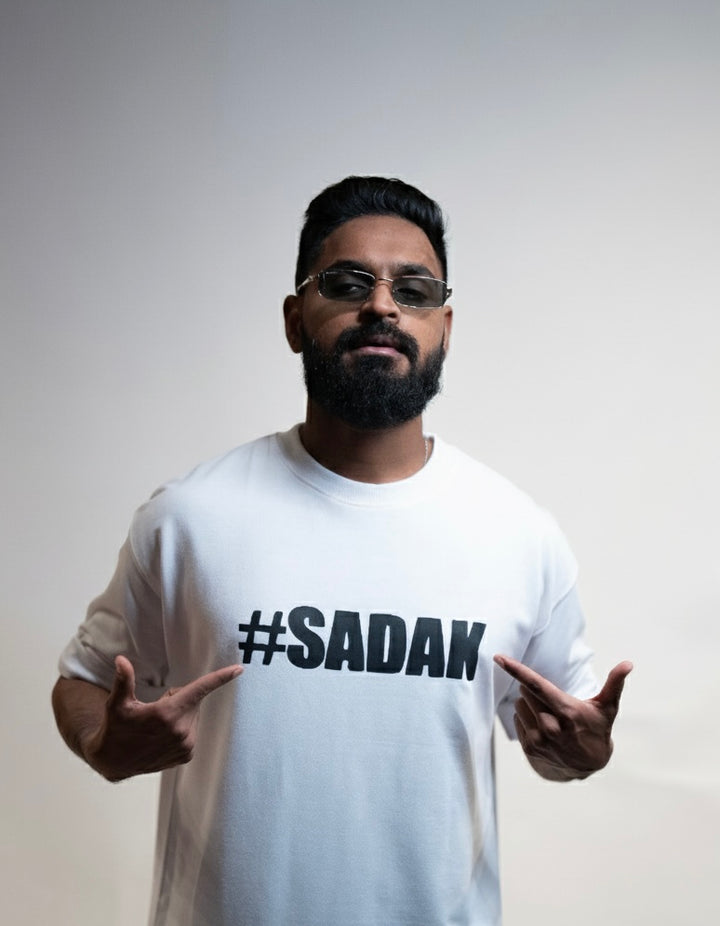 #sadak WHITE ( oversized t shirt )