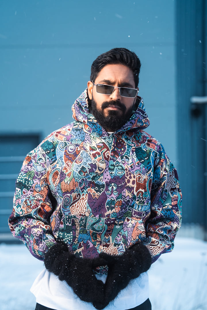 DRVN "SCRIBBLED FURY " JACQUARD HOODIE